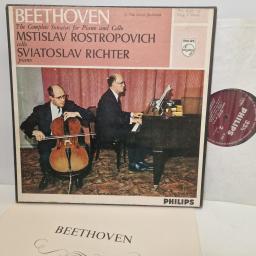 BEETHOVEN / MSTISLAV ROSTROPOVICH / SVIATOSLAV RICHTER The Complete Sonatas For Piano And Cello, Philips AL 3453, 12” Double LP Boxed Set