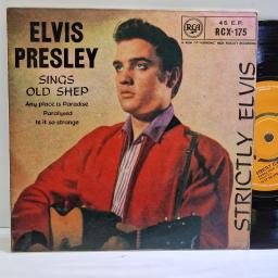 ELVIS PRESLEY Strictly Elvis 7” vinyl EP. RCX175