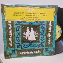 HADYN, MOZART, BERLIN PHILHARMONIC Symphony No. 94 (surprise) & Symphony No. 40 in G minor 12” vinyl LP. 2850004