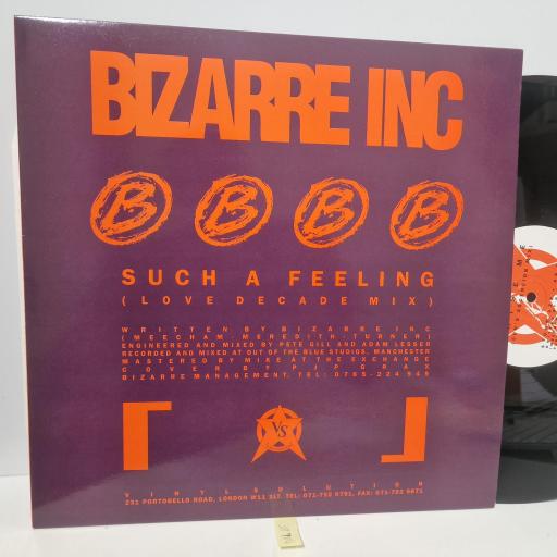 BIZZARE INC Such A Feeling (Love Decade Mix) / Raise Me (Eon’s Ascension Mix), Vinyl Solution STORM 32R, 2 Track 12” Single Orange And Purple Sleeve