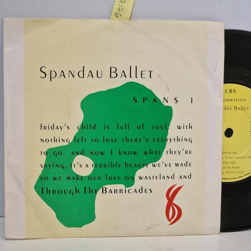 SPANDAU BALLET Through the barricades, With the pride (live in 85) 7 single. SPANS1