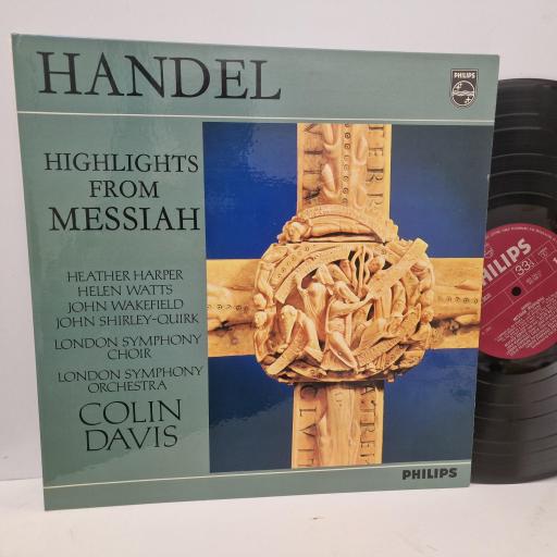 HANDEL, COLIN DAVIS Highlights from Messiah 12” vinyl LP. SAL3623