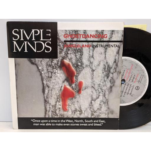 SIMPLE MINDS Ghostdancing, Jungleland, 7" vinyl SINGLE. VS907