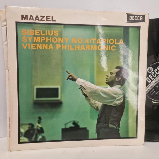 MAAZEL, SIBELIUS, VIENNA PHILHARMONIC Symphony No.4 / Tapiola, Decca SXL 6365, 12” LP, Stereo.