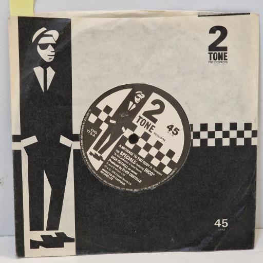 THE SPECIALS Ft. RICO A message To You Rudy / Nite Klub, Two-Tone Records CHS TT 5, 2 Track 7” Single