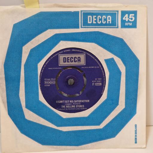 THE ROLLING STONES (I cant get no) satisfaction, The spider and the fly 7 single. F12220