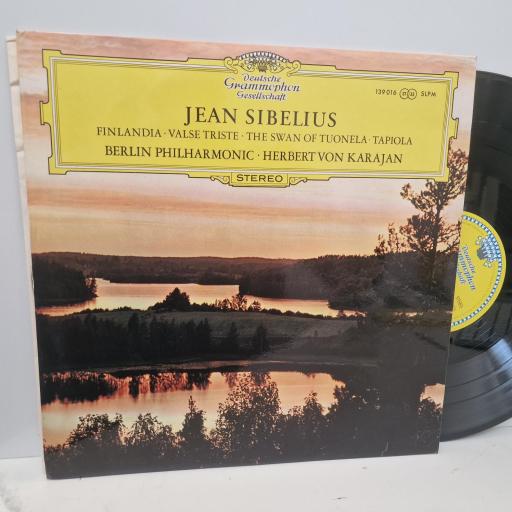 JEAN SIBELIUS, BERLIN PHILHARMONIC, HERBERT VON KARAJAN Finlandia · Valse Triste · Der Schwan Von Tuonela • Tapiola 12” vinyl LP. 139016