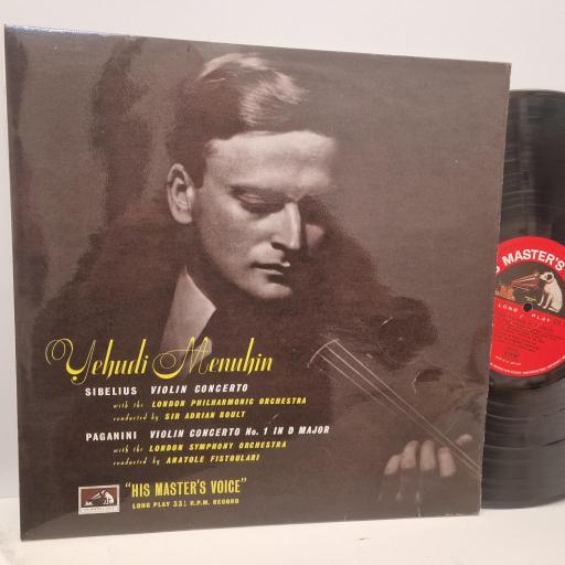 SIBELIUS, PAGANINI Violin Concerto No. 1 12” vinyl LP. ALP1350