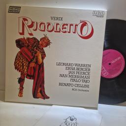 VERDI, LEONARD WARREN, ERNA BERGER, JAN PEERCE, NAN MERRIMAN, ITALO TAJO, RENATO CELLINI, Rigoletto, VLS00698,2x12” vinyl LP box set