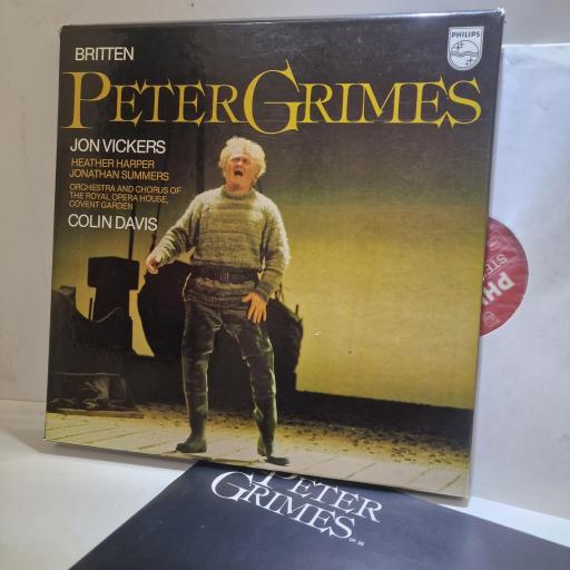 BRITTEN – JON VICKERS, HEATHER HARPER, JONATHAN SUMMERS, ORCHESTRA & CHORUS OF THE ROYAL OPERA HOUSE, COVENT GARDEN / COLIN DAVIS Peter Grimes, 6769 014, 12” VINYL BOX SET.