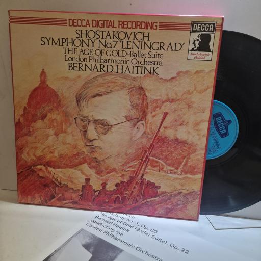 SHOSTAKOVICH, LONDON PHILHARMONIC ORCHESTRA, BERNARD HAITINK, Symphony No.7 / The Age Of Gold Ballet Suite, D213D2, 2x12” vinyl LP box set