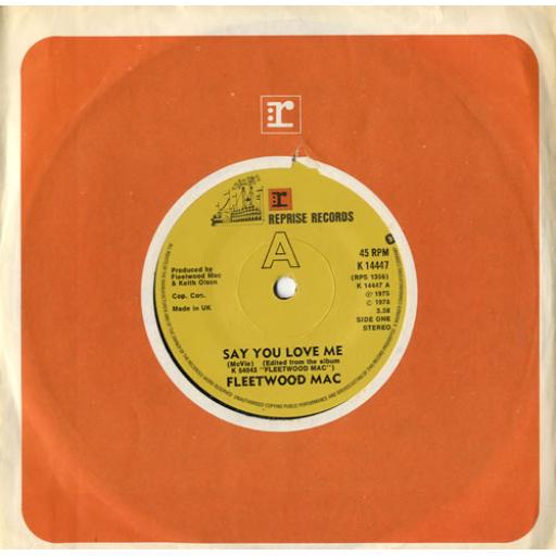 FLEETWOOD MAC Say you love me Monday morning,  7” single. K14447