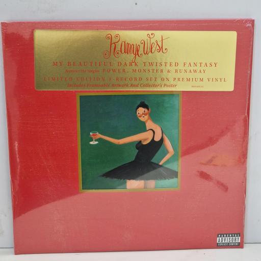 KANYE WEST, My Beautiful Dark Twisted Fantasy, B0014695-01, 3x12” vinyl LP