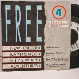 VARIOUS FT. NEW ORDER, RAYMONDE, HIPSWAY, ADVENTURES, 4 Track Solid EP, RM2, 7” vinyl EP