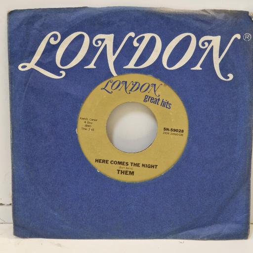 THEM, Gloria / Here comes the night, 5N-59028, 7” single