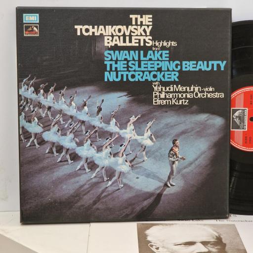 TCHAIKOVSKY, YEHUDI MENUHIN, PHILHARMONIA ORCHESTRA, EFREM KURTZ, The Tchaikovsky Ballets - Highlights From Swan Lake - The Sleeping Beauty – Nutcracker, SLS859, 3x12” vinyl LP