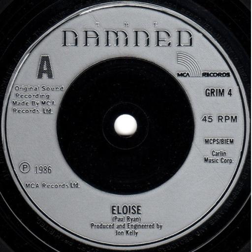 THE DAMNED Eloise, Temptation, 7" vinyl SINGLE. GRIM4