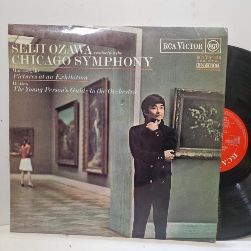 MOUSSORGSKY / BRITTEN, SEIJI OZAWA, CHICAGO SYMPHONY, Pictures At An Exhibition / Young Persons Guide To The Orchestra. SB 6759, 12” MONO LP