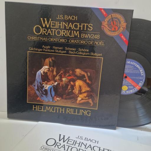 J.S. BACH, HELMUTH RILLING, GÄCHINGER KANTOREI STUTTGART, BACHCOLLEGIUM STUTTGART, AUGER, MUCKENHEIM, SCHREIER, SCHÖNE, WEINACHTS ORATORIUM, I3M 39229, 3x Vinyl Box Set