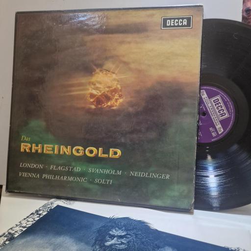 WAGNER, LONDON, FLAGSTAD, SVANHOLM, NEIDLINGER, SOLTI, VIENNA PHILHARMONIC, Das Rheingold (El Oro Del Rhin), SET 382/4, 3x Vinyl Box set
