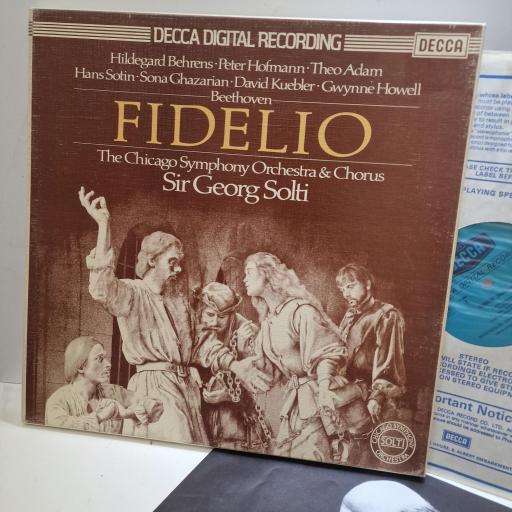 BEETHOVEN, BEHRENS, HOFMANN, SOTIN, ADAM, GHAZARIAN, KUEBLER, HOWELL, THE CHICAGO SYMPHONY ORCHESTRA & CHORUS, SIR GEORG SOLTI, Fidelo, D178D 3, 3x Vinyl Box Set
