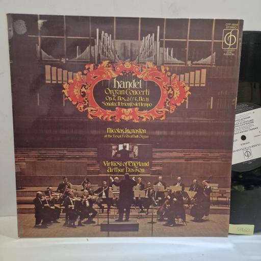 HÄNDEL, NICOLAS KYNASTON, THE VIRTUOSI OF ENGLAND, ARTHUR DAVISON, Handel Organ Concerti, CFP40044, 12” LP
