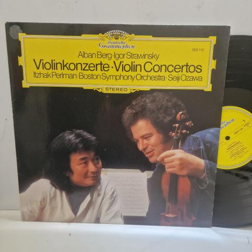 ALBAN BERG, IGOR STRAVINSKY, ITZHAK PERLMAN, BOSTON SYMPHONY ORCHESTRA, SEIJI OZAWA, Violinkonzerte + Violin Concertos, 2531 110, 12” LP