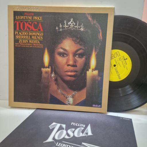 PUCCINI. LEONTYNE PRICE, PLACIDO DOMINGO, SHERRILL MILNES, NEW PHILHARMONIA ORCHESTRA, ZUBIN MEHTA, Tosca, GL 20105 (2), 12� LP BOX SET