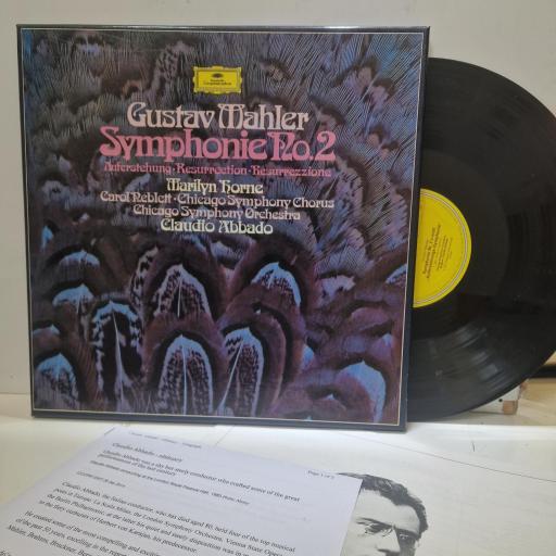 GUSTAV MAHLER, MARYLIN HORNE, CAROL NEBLETT, CHICAGO SYMPHONY ORCHESTRA, CLAUDIO ABBADP, Symphonie No.2, 2707 094, 12� LP BOX SET