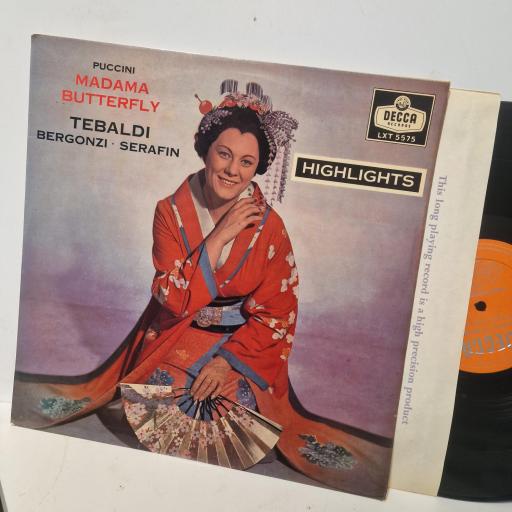 PUCCINI TEBALDDI BERGONSI SERAFIN Madama Butterfly Highlights LXT 5575 12" LP