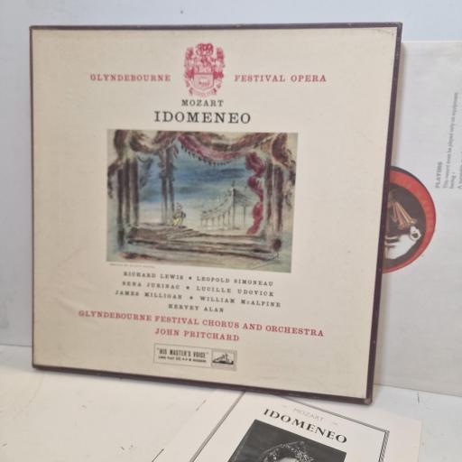 MOZART RICHARD LEWIS LEOPOLD SIMONEAU SENA JURINAC LUCILLE UDOVICK JAMES MILLIGAN WILLIAM MCALPINE HERVEY ALAN GLYNDEBOURNE FESTIVAL CHORUS and ORCHESTRA JOHN PRITCHARD Idomeneo ALP 1515-1517 12" BOX SET