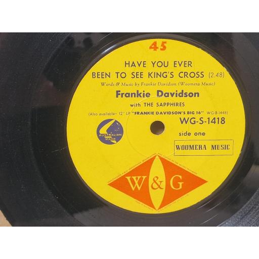 FRANKIE DAVIDSON With THE SAPPHIRES, Have You Ever Been To See King's Cross / I Can't Do The Twist, WG-S-1418, 7" SINGLE