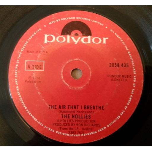 THE HOLLIES the air that I breathe. no more riders. 7" vinyl SINGLE. 2058435
