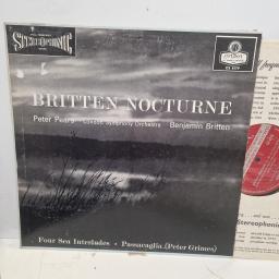 BENJAMIN BRITTEN PETER PEARS LONDON SYMPHONY ORCHESTRA Nocturne - Four Sea Interludes - Passacaglia (Peter Grimes) CS 6179 12" LP
