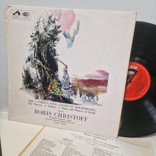MUSSORGSKY BORIS CHRISTOFF ALEXANDRE LABINSKY FRENCH NATIONAL RADIO ORCHESTRA GEORGES TZIPINE The 3 Famous Song Cycles Of Moussorgsky: The Nursery; Sunless; Songs And Dances Of Death ALP2310 12" LP
