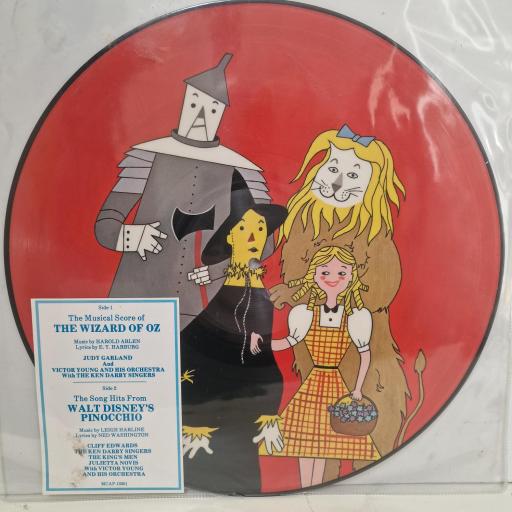 JUDY GARLAND AND VICTOR YOUNG AND HIS ORCHESTRA / CLIFF EDWARDS THE KING'S MEN THE KEN DARBY SINGERS JULIETTA NOVIS The Musical Score Of The Wizard Of Oz / The Song Hits From Walt Disney's Pinocchio MCAP-13301 12” PD