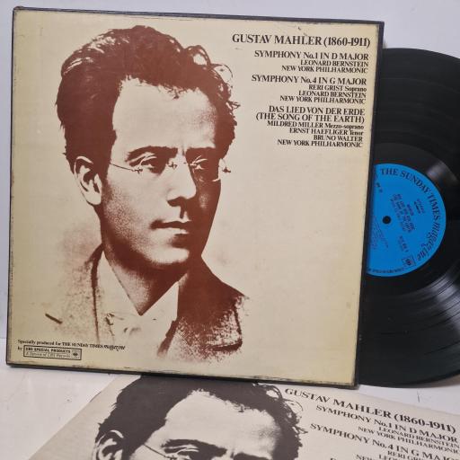 GUSTAV MAHLER NEW YORK PHILHARMONIC LEONARD BERNSTEIN BRUNO WALTER Gustav Mahler 1860-1911 WM38 12” BOX SET