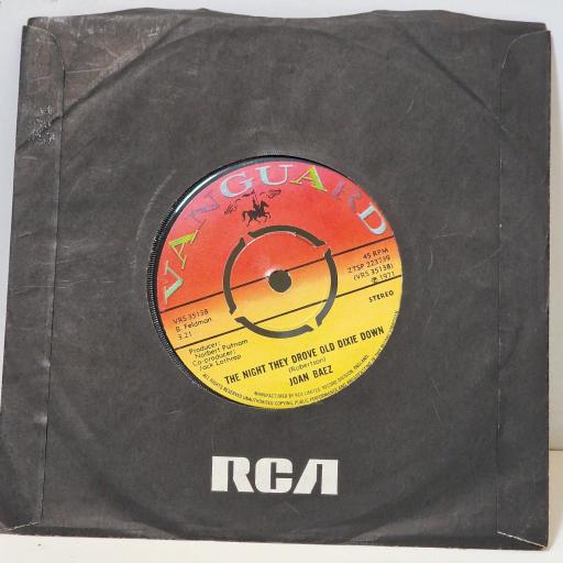 JOAN BAEZ The Night They Drove Old Dixie Down VRS 35138 7” SINGLE