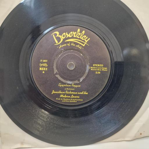 JONATHAN RICHMAN & THE MODERN LOVERS Egyptian Reggae BZZ2 7” SINGLE