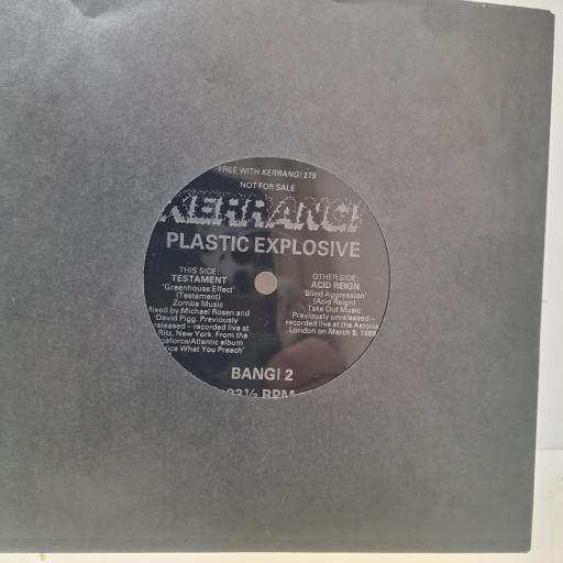 TESTAMENT / ACID REIGN Greenhouse effect / Blind Aggression BANG!2 7” FLEXI-DISC