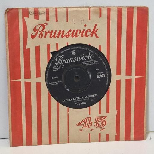 THE WHO Anyway Anyhow Anywhere 05935 7” SINGLE