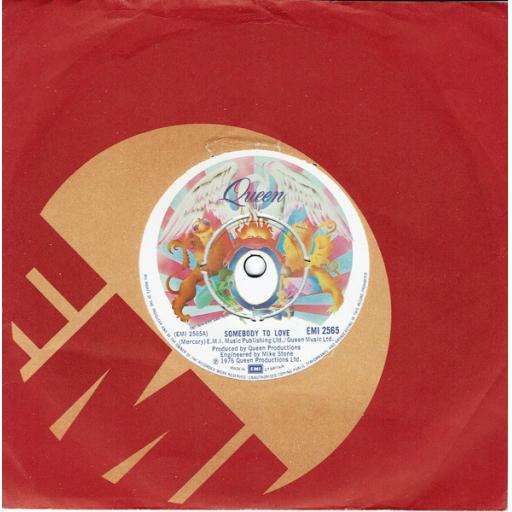 QUEEN somebody to love, WHITE MAN  7 inch single, EMI 2565