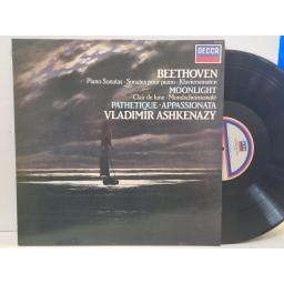 BEETHOVEN VLADIMIR ASHKENAZY Piano Sonatas Moonlight, Pathetique & Appassionata SXL 7012 12” LP