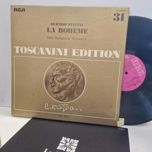 GIACOMO PUCCINI TOSCANINI NBC SYMPHONY ORCHESTRA La Bohéme AT 203(2) 12” BOX SET LP