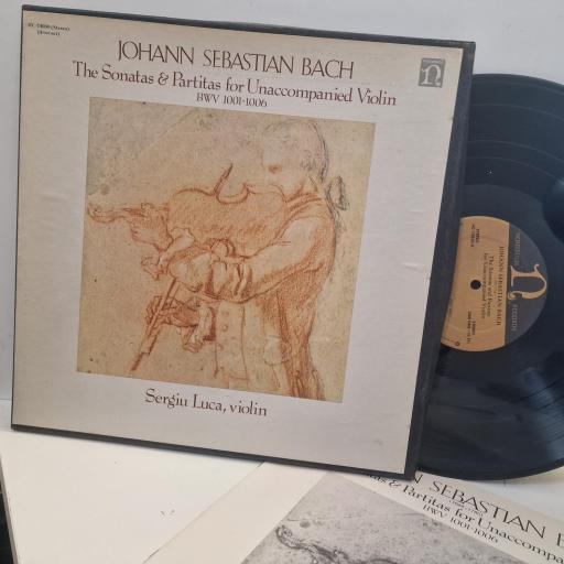 JOHANN SEBASTIAN BACH / SERGIU LUCA The Sonatas & Partitas For Unaccompanied Violin BWV 1001-1006 HC-73030 12” LP