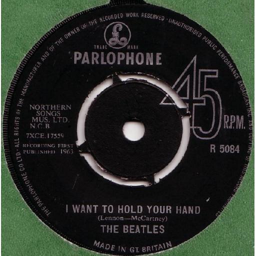 THE BEATLES, I want to hold your hand, B side this boy, R 5084, 7" single
