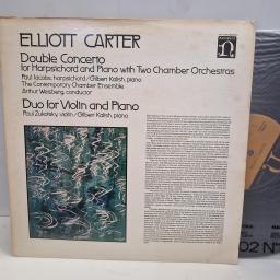 ELLIOTT CARTER Double Concerto For Harpsichord And Piano With Two Chamber Orchestras / Duo For Violin And Piano H-71314 12” LP