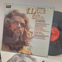 ROSSINI, RUGGERO RAIMONDI, SIEGMUND NIMSGERN, JUNE ANDERSON, ERNESTO PALACIO, ZEHAVA GAL, KEITH LEWIS, SANDRA BROWNE, SALVATORE FISICHELLA, AMBROSIAN OPERA CHORUS, PHILHARMONIA ORCHESTRA, CLAUDIO SCIMONE Mosè In Egitto 6769 081 3x 12” LP BOX SET