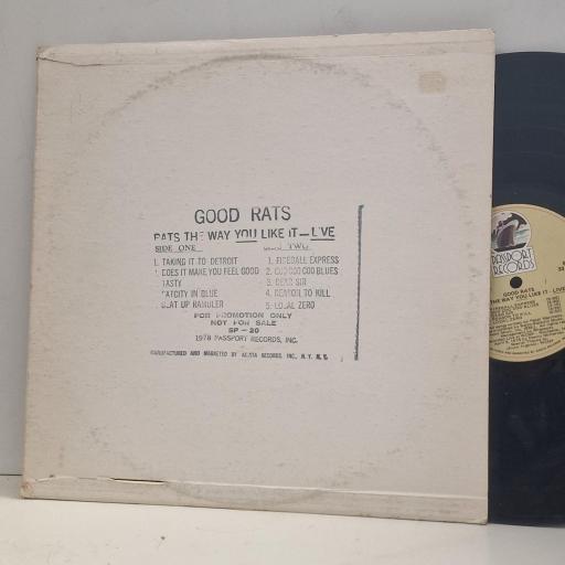 GOOD RATS Rats The Way You Like It – Live SP-20 12” LP