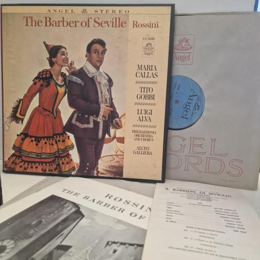 ROSSINI, MARIA CALLAS, TITO GOBBI, LUIGI ALVA, PHILHARMONIA ORCHESTRA AND CHORUS UNDER THE DIRECTION OF ALCEO GALLIERA The Barber Of Seville CL-3559 3x 12” LP BOX SET
